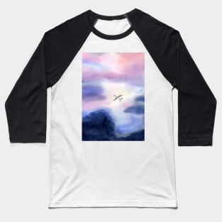 Above the clouds Watercolor Artwork Baseball T-Shirt